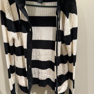 Black and white Button up Sweater